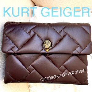KURT GEIGER London NWT Kensington Soft Quilted leather bag brown leather